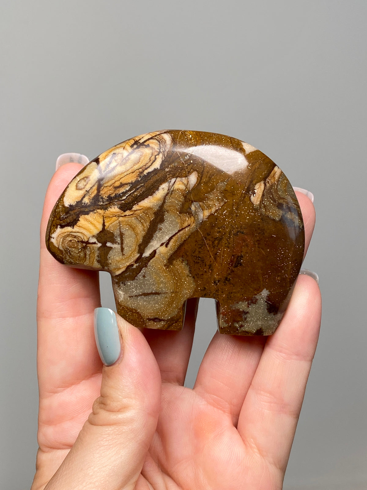 Outback Jasper Bear (E) | Hand Carved Banded Chert Bear