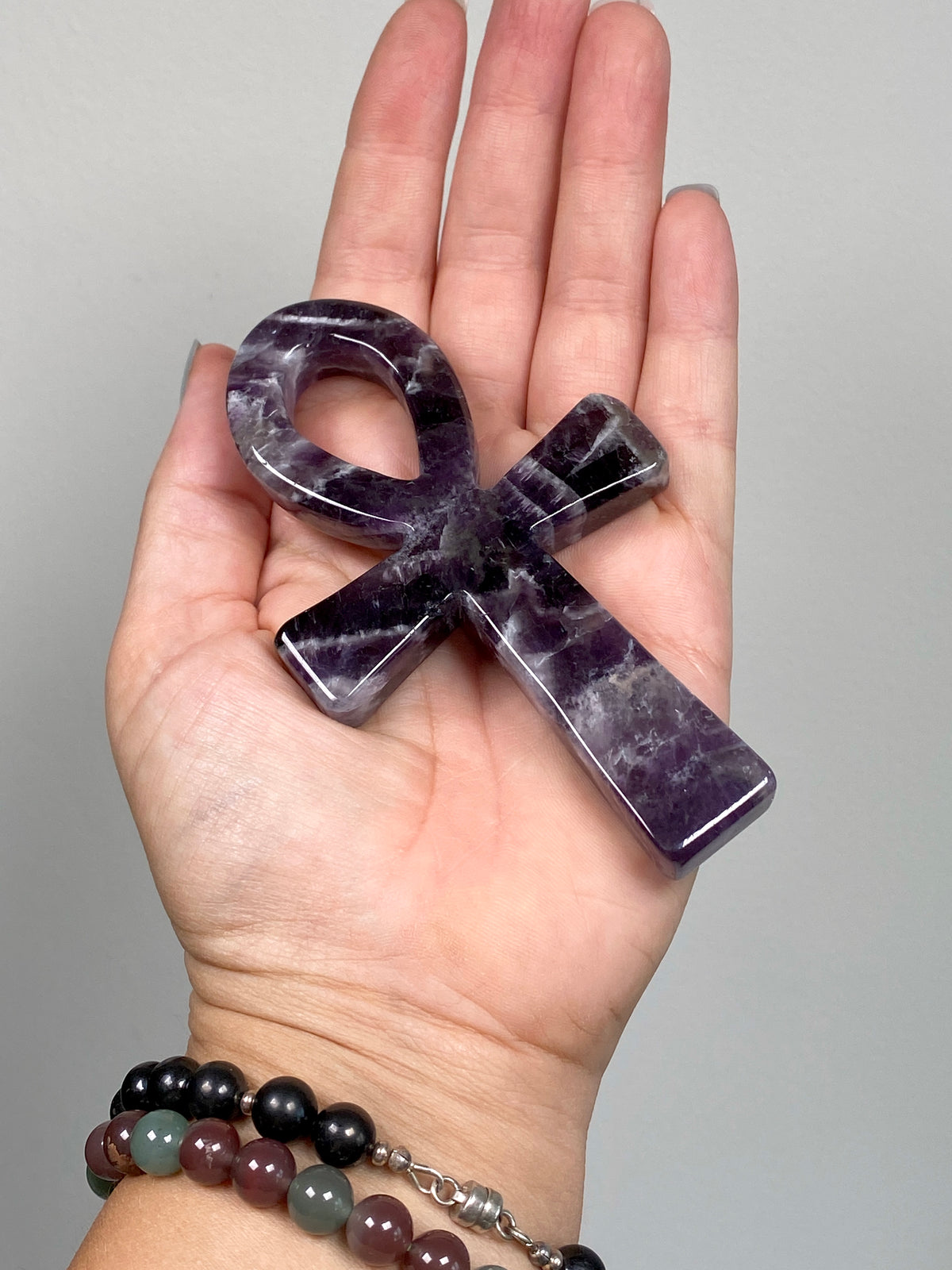 Dream Amethyst Ankh (B) | Chevron Amethyst