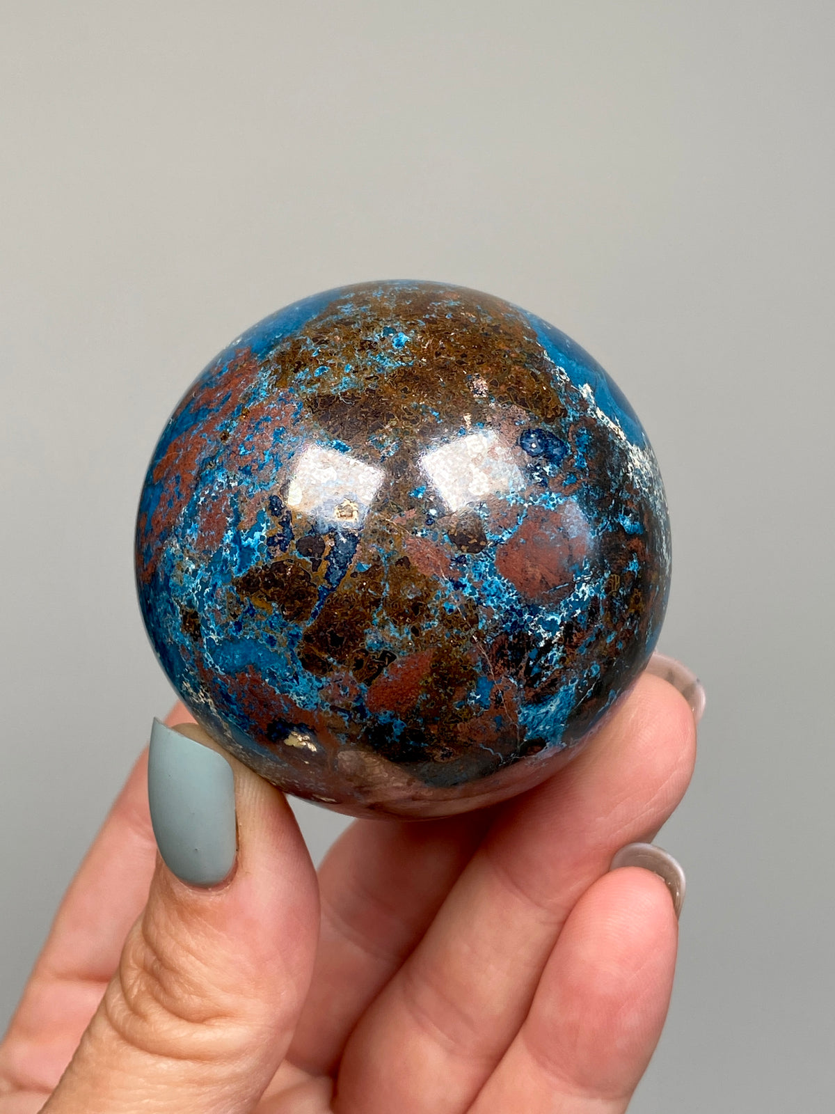 Azurite, Chrysocolla & Hematite Sphere (C)