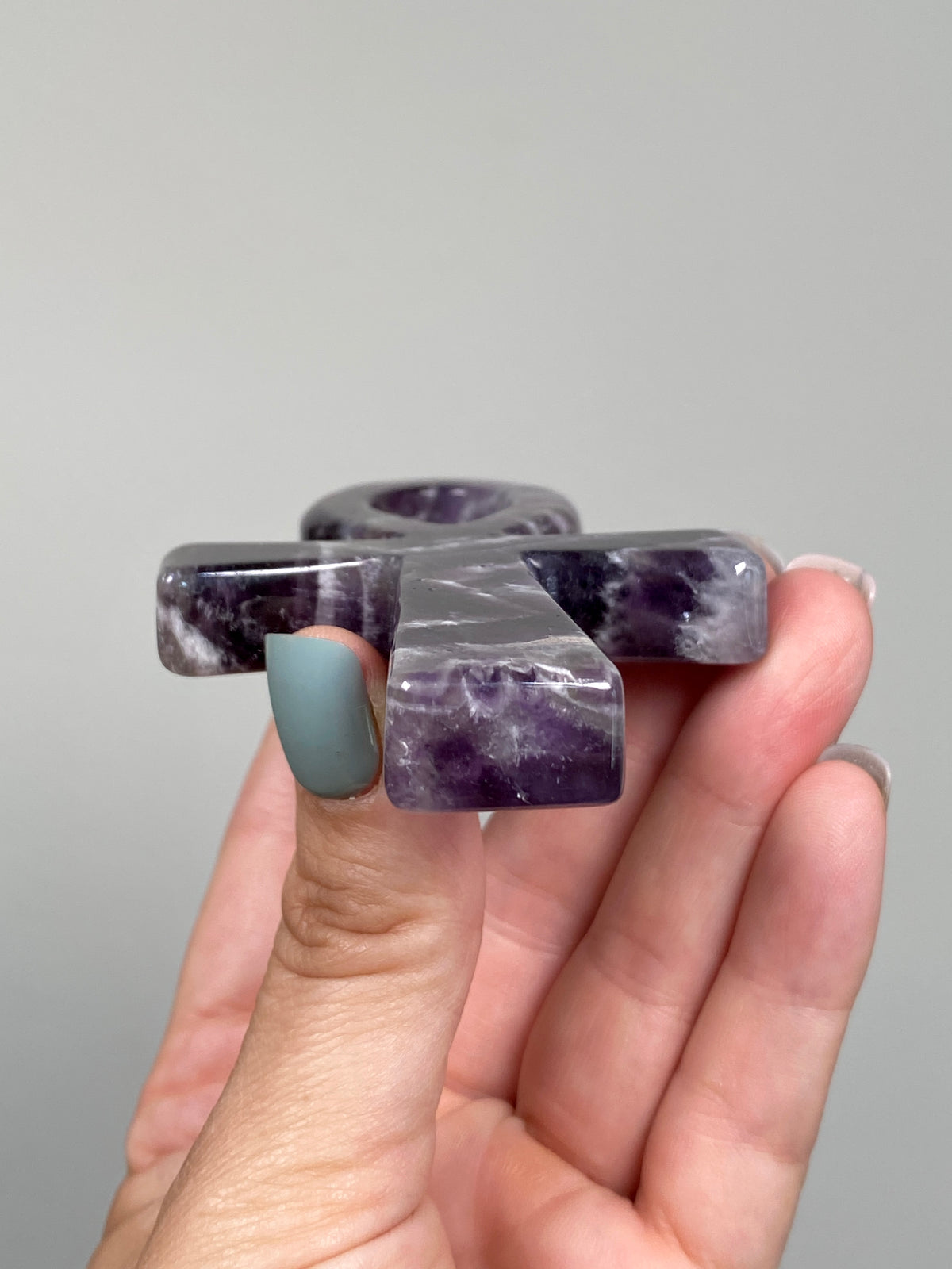 Dream Amethyst Ankh (B) | Chevron Amethyst