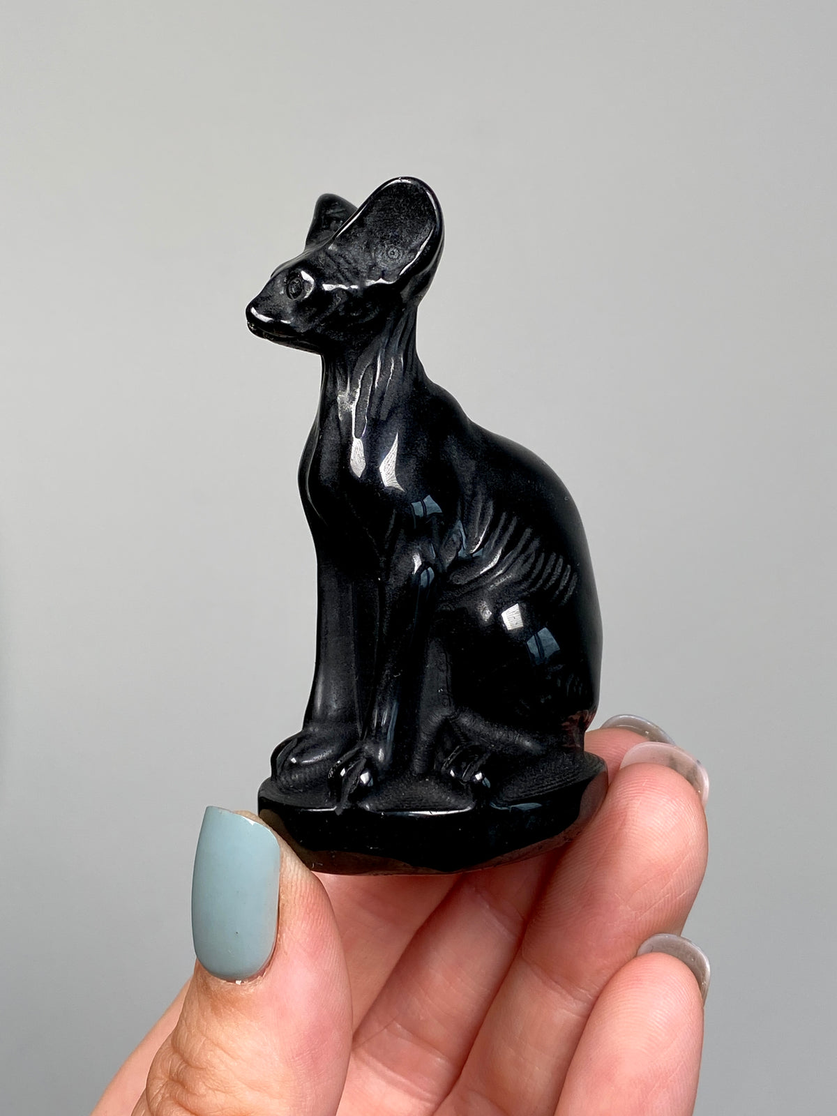 Egyptian Bastet Cat (C) | Black Obsidian