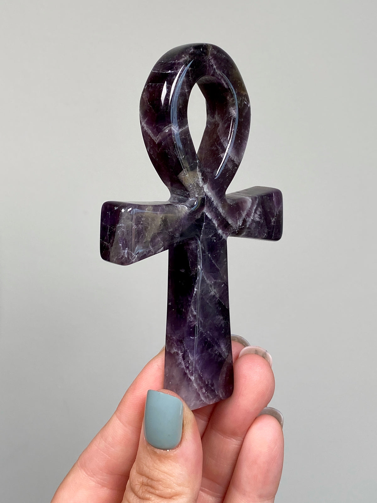 Dream Amethyst Ankh (A) | Chevron Amethyst