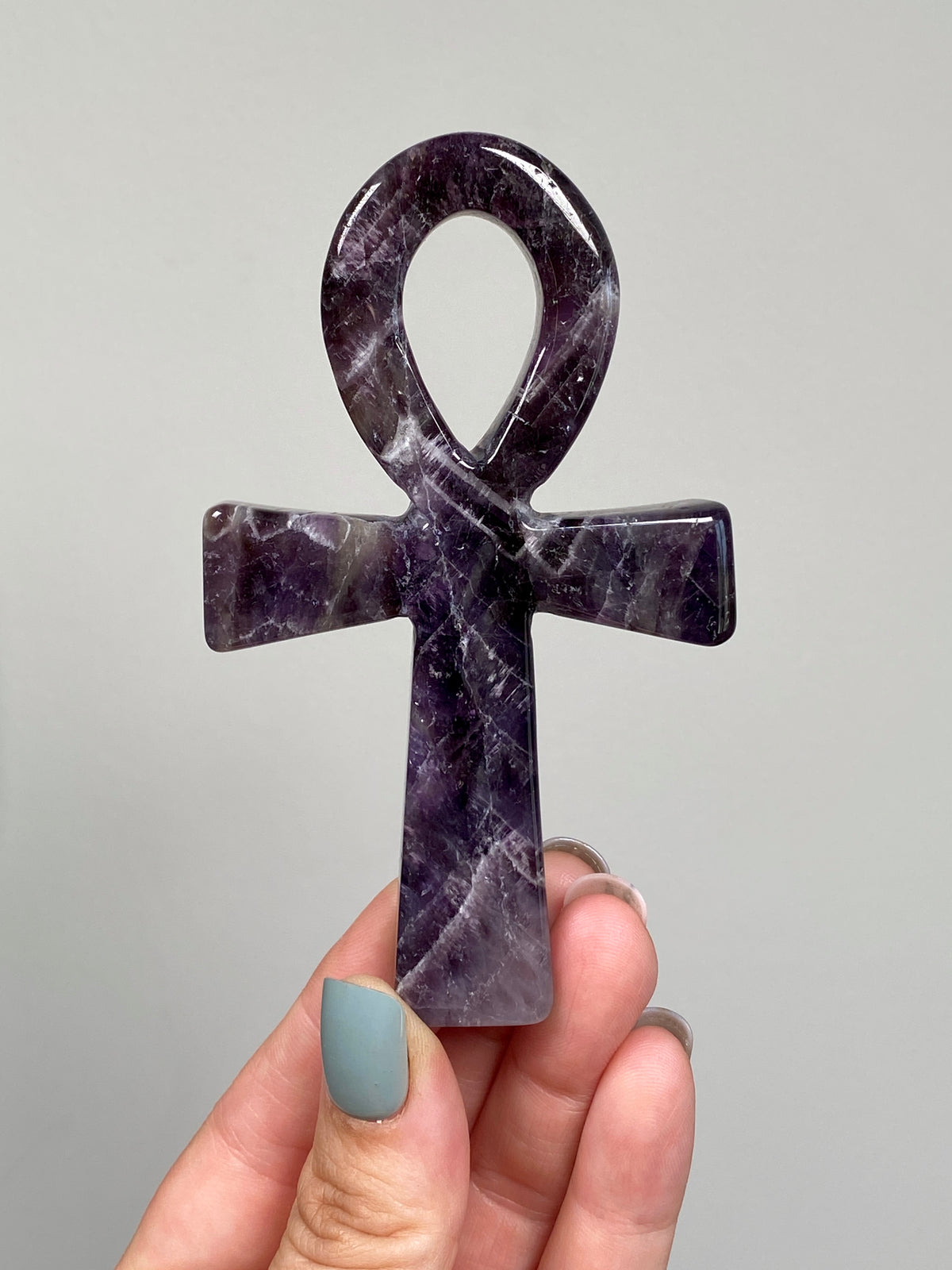 Dream Amethyst Ankh (A) | Chevron Amethyst