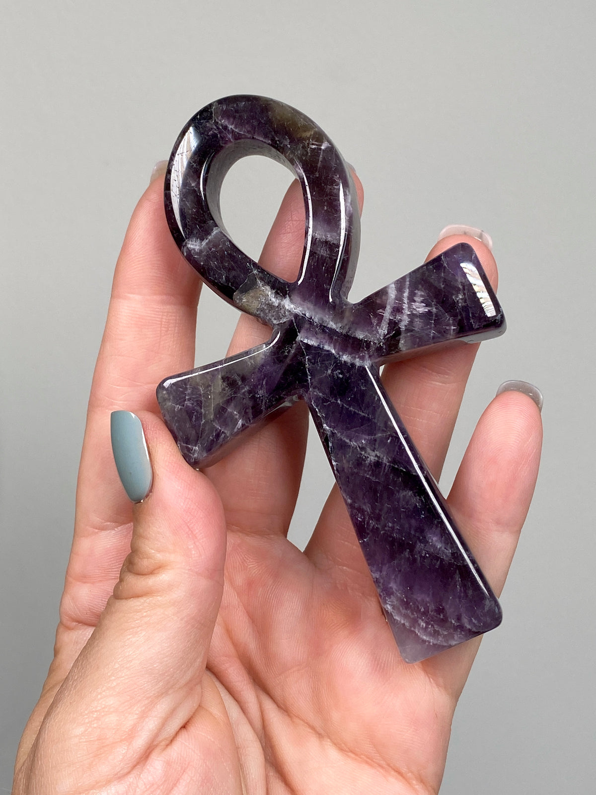 Dream Amethyst Ankh (A) | Chevron Amethyst