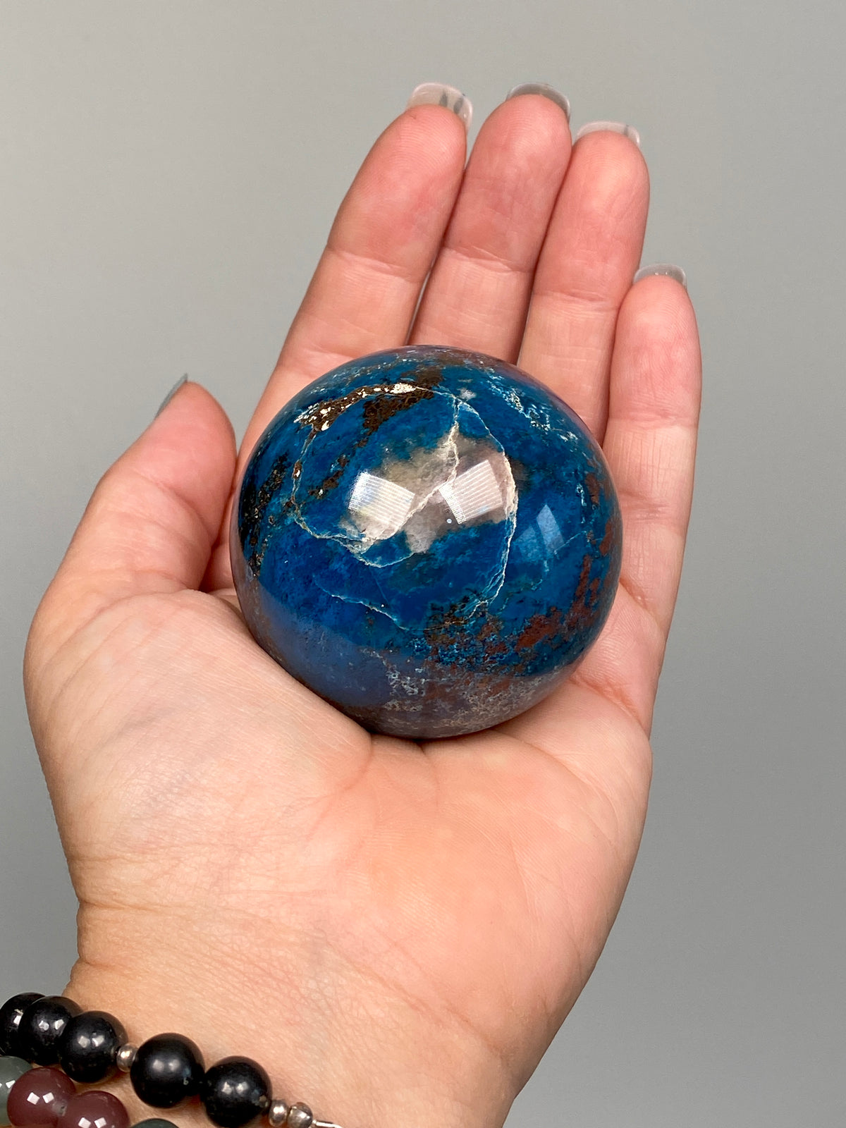 Azurite, Chrysocolla & Hematite Sphere (C)