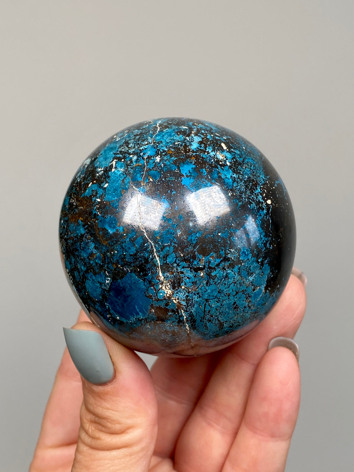 Azurite, Chrysocolla & Hematite Sphere (A)