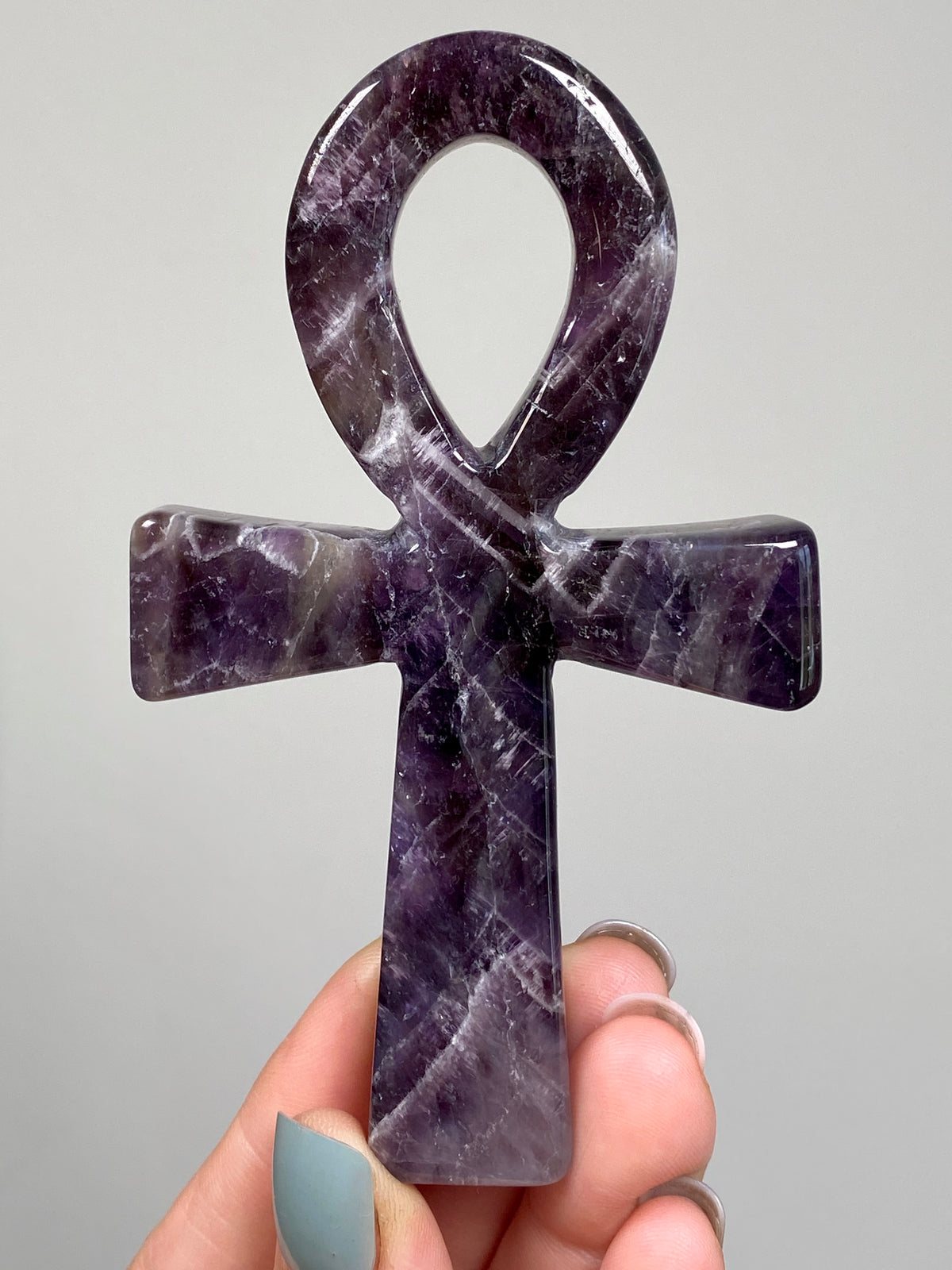 Dream Amethyst Ankh (A) | Chevron Amethyst