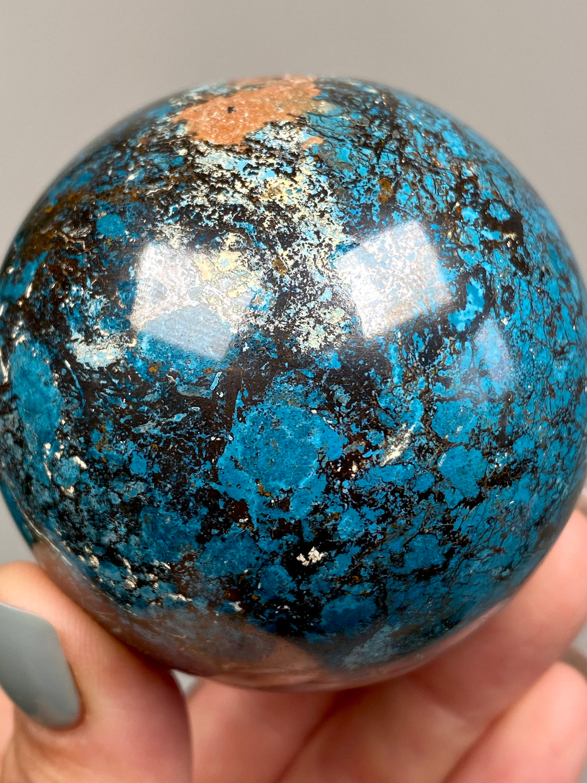 Azurite, Chrysocolla & Hematite Sphere (A)