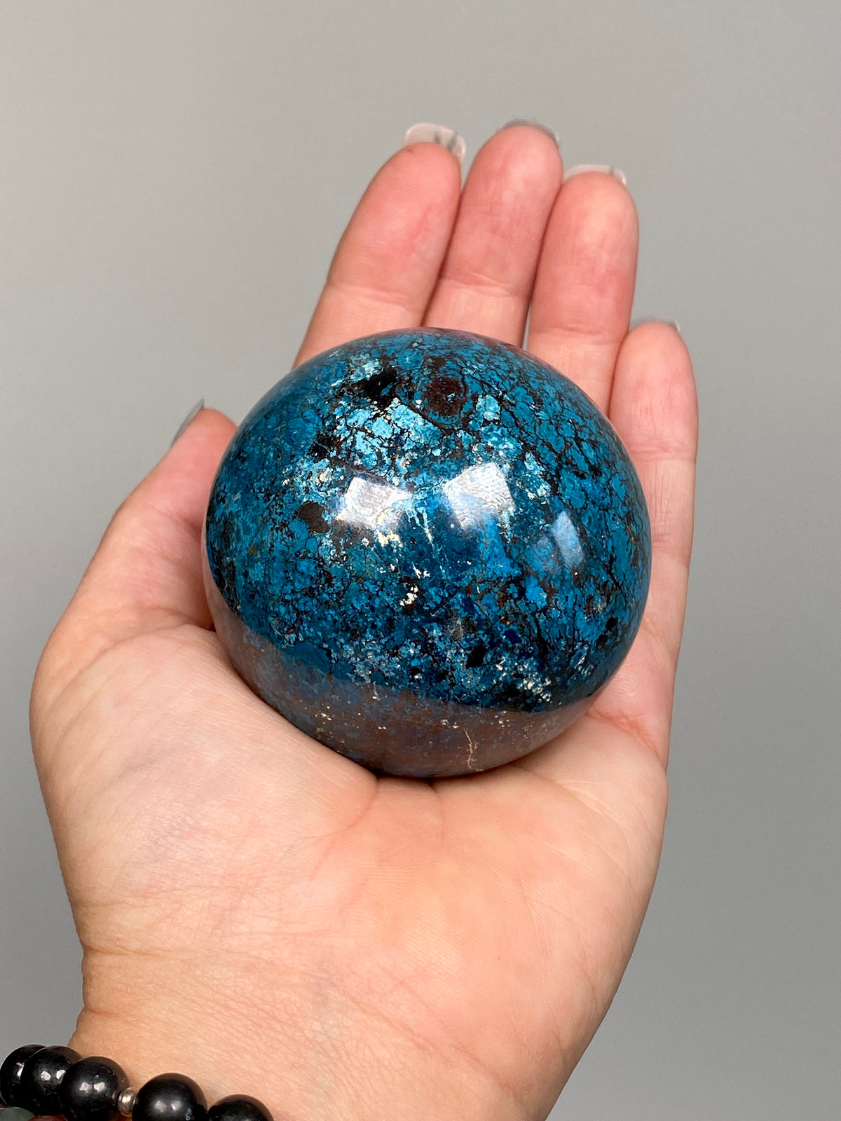 Azurite, Chrysocolla & Hematite Sphere (A)