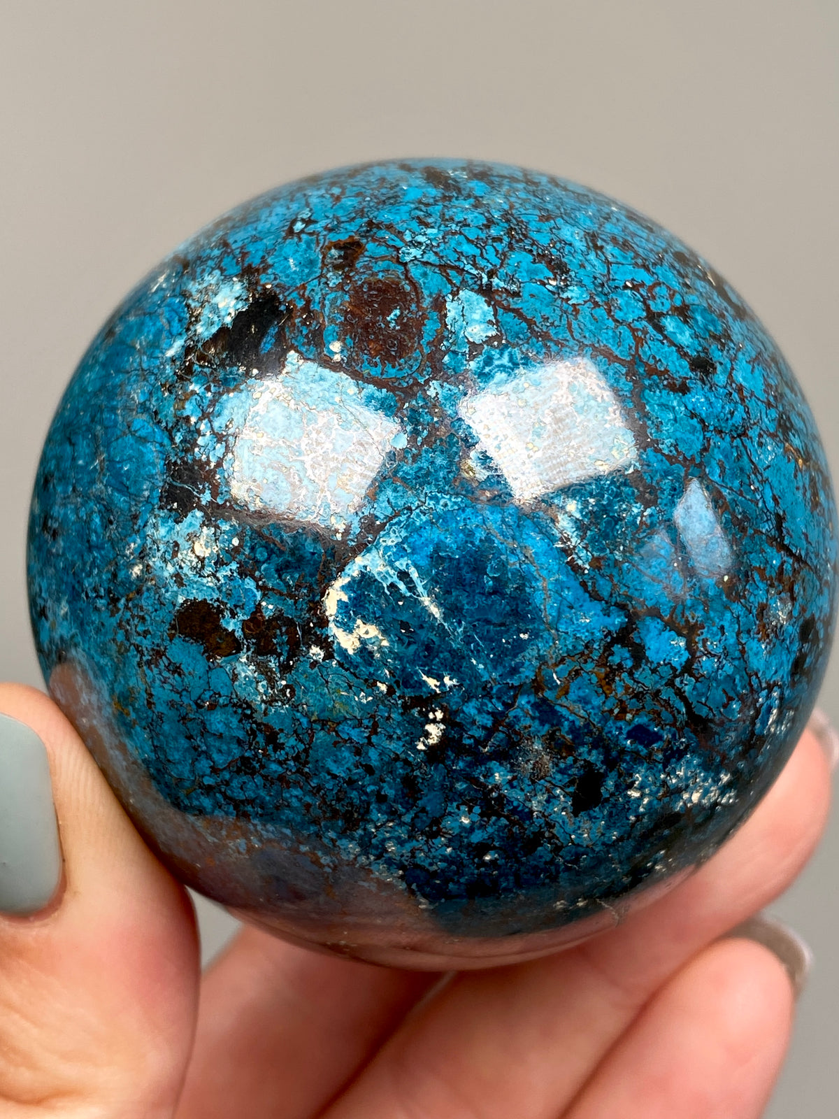 Azurite, Chrysocolla & Hematite Sphere (A)
