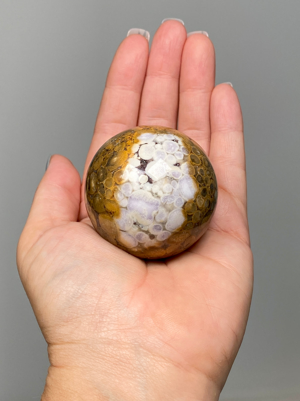 King Cobra Jasper Sphere (B) | Pastel Cream, Yellow & Lilac Cobra Jasper Ball