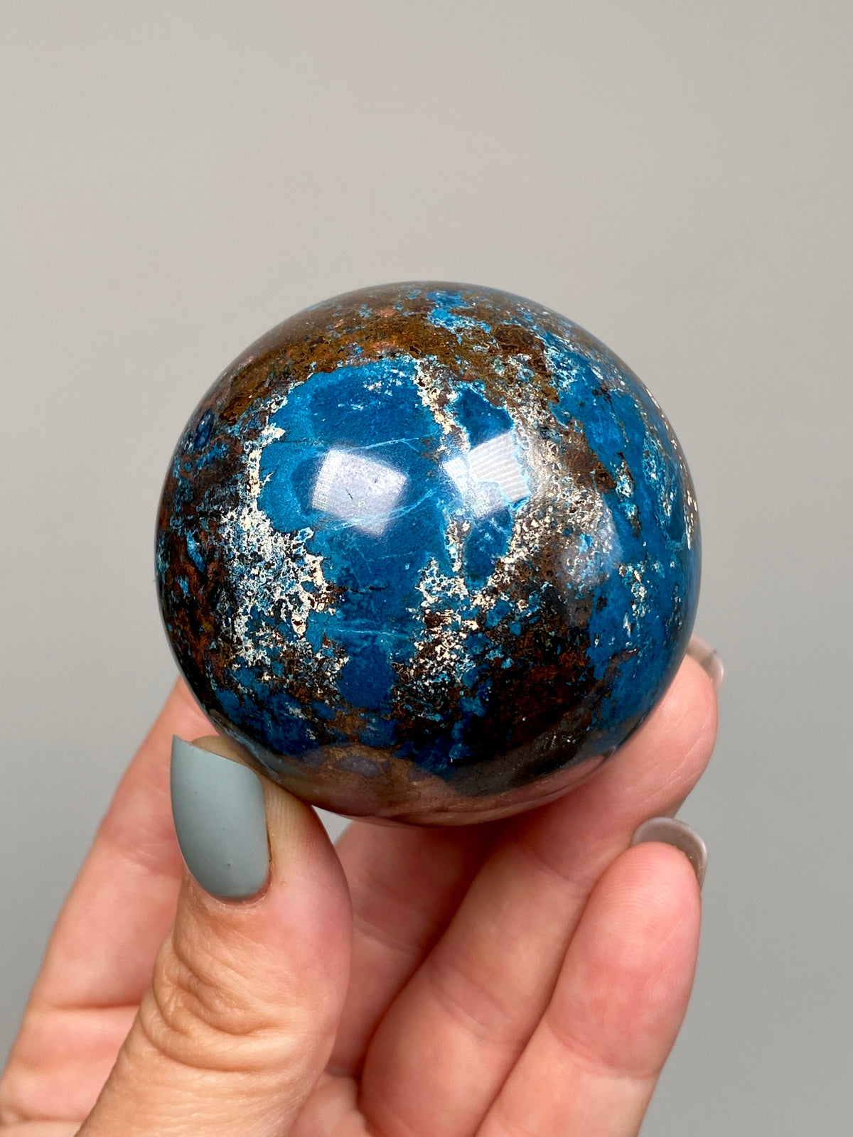 Azurite, Chrysocolla & Hematite Sphere (C)