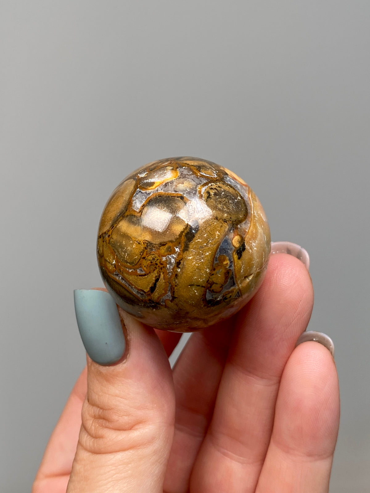King Cobra Jasper Egg (B) | Lilac Grey, Yellow & Orange Cobra Jasper Crystal Egg