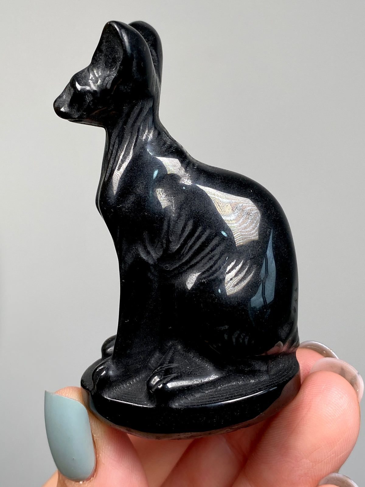 Egyptian Bastet Cat (C) | Black Obsidian