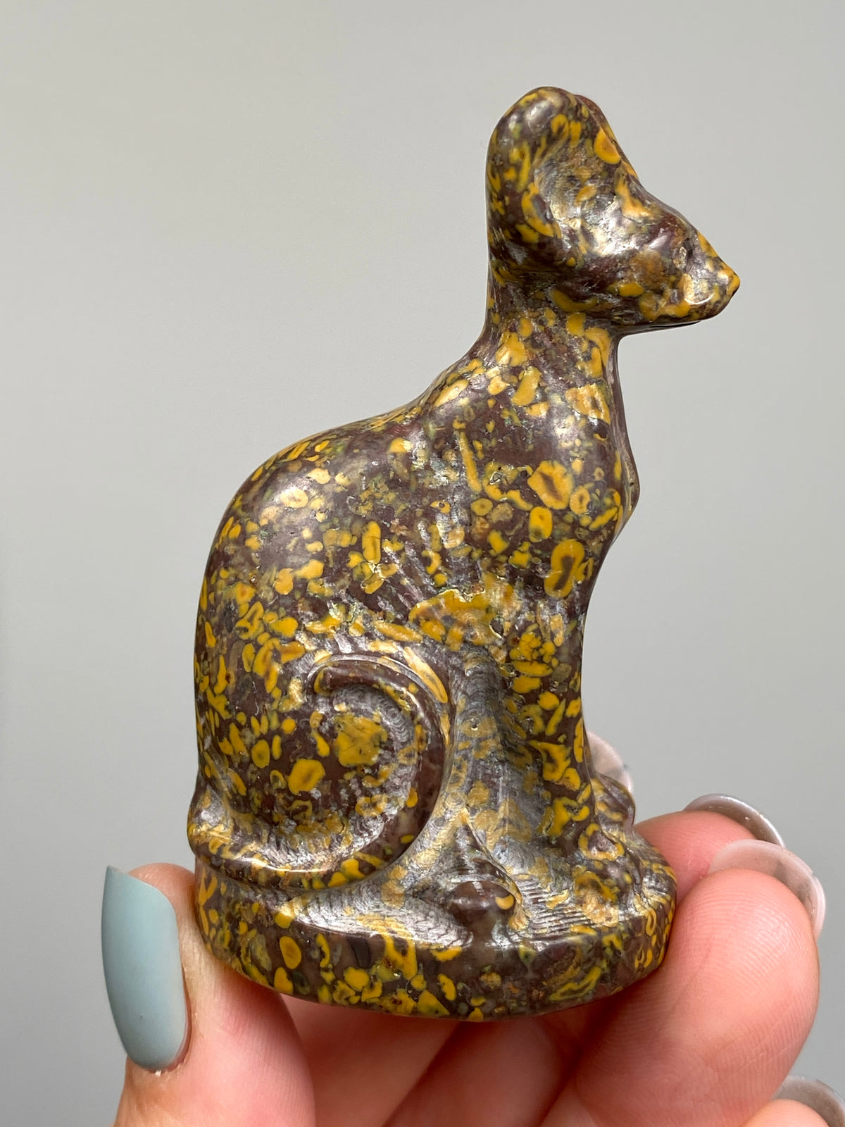 Egyptian Bastet Cat (E) | Ajooba Jasper | Fruit Jasper