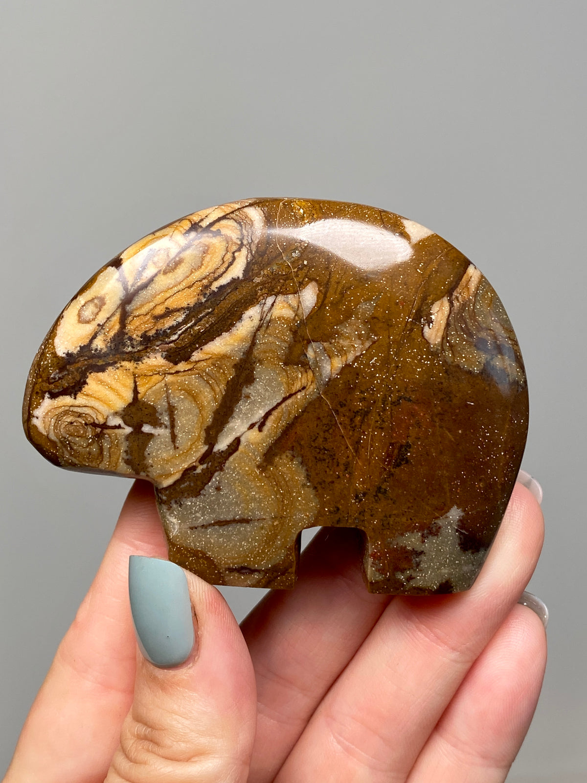 Outback Jasper Bear (E) | Hand Carved Banded Chert Bear