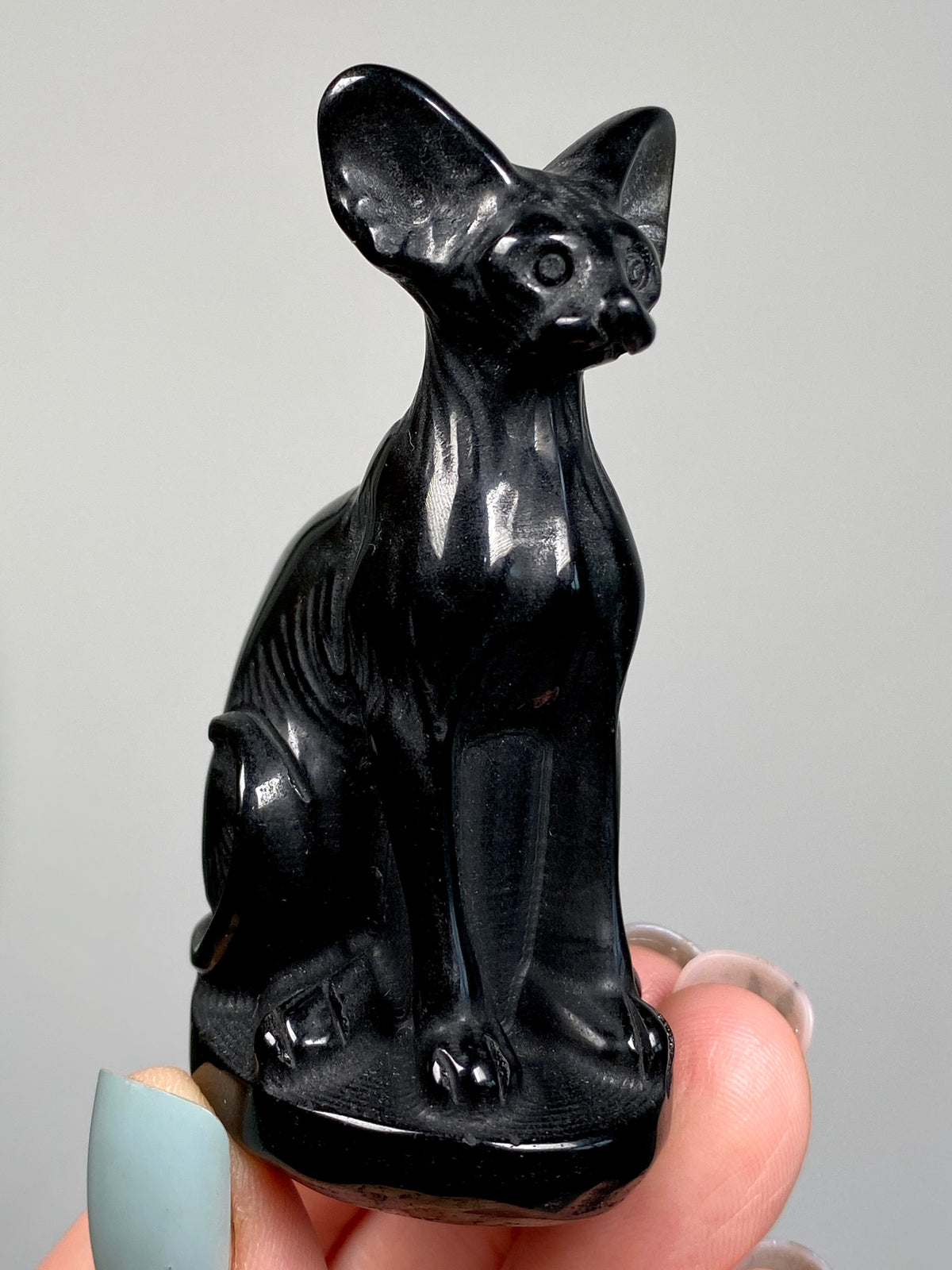 Egyptian Bastet Cat (C) | Black Obsidian