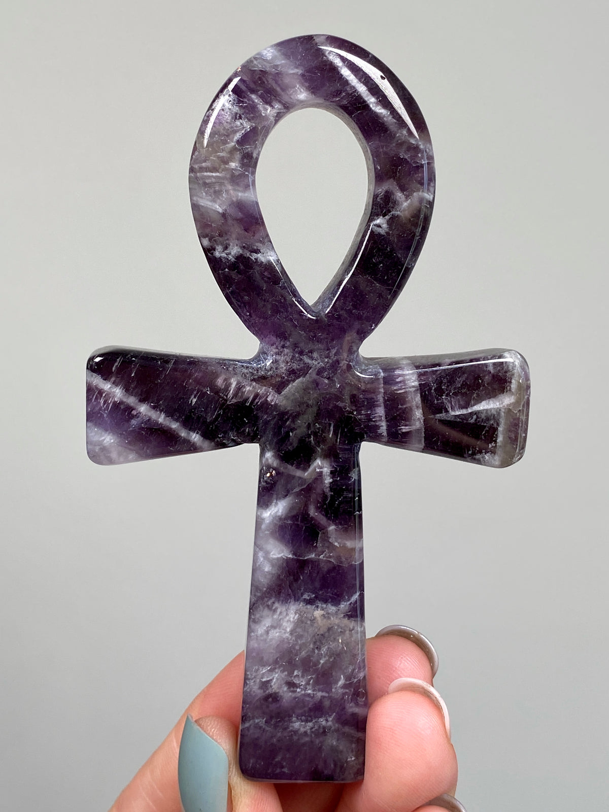 Dream Amethyst Ankh (B) | Chevron Amethyst