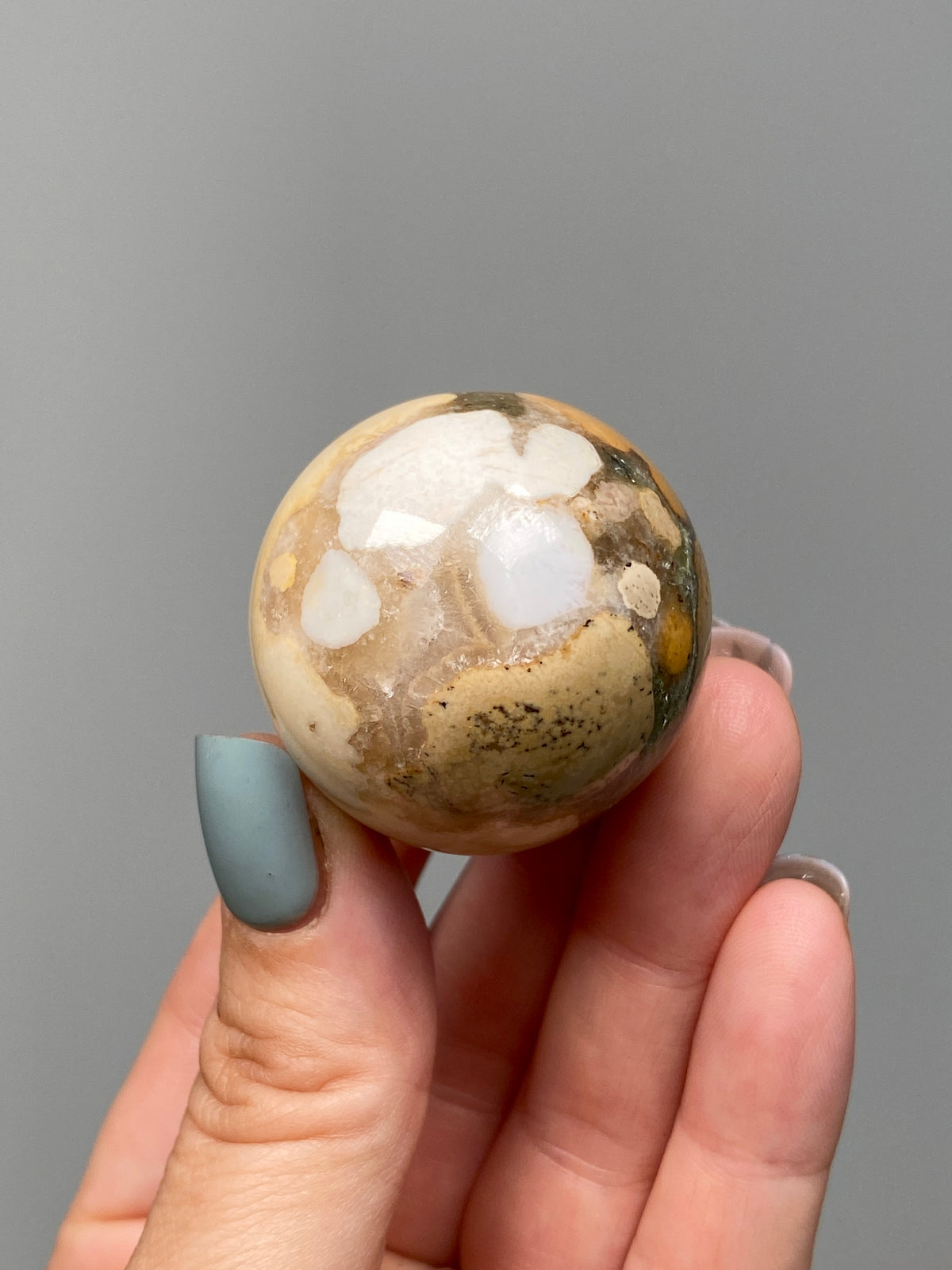 King Cobra Jasper Egg (A) | White, Yellow & Green Cobra Jasper Crystal Egg