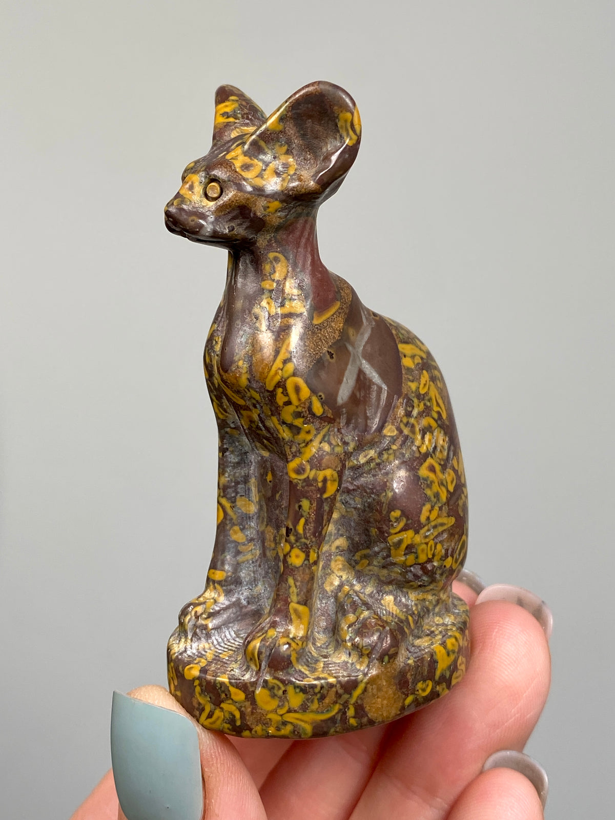 Egyptian Bastet Cat (E) | Ajooba Jasper | Fruit Jasper