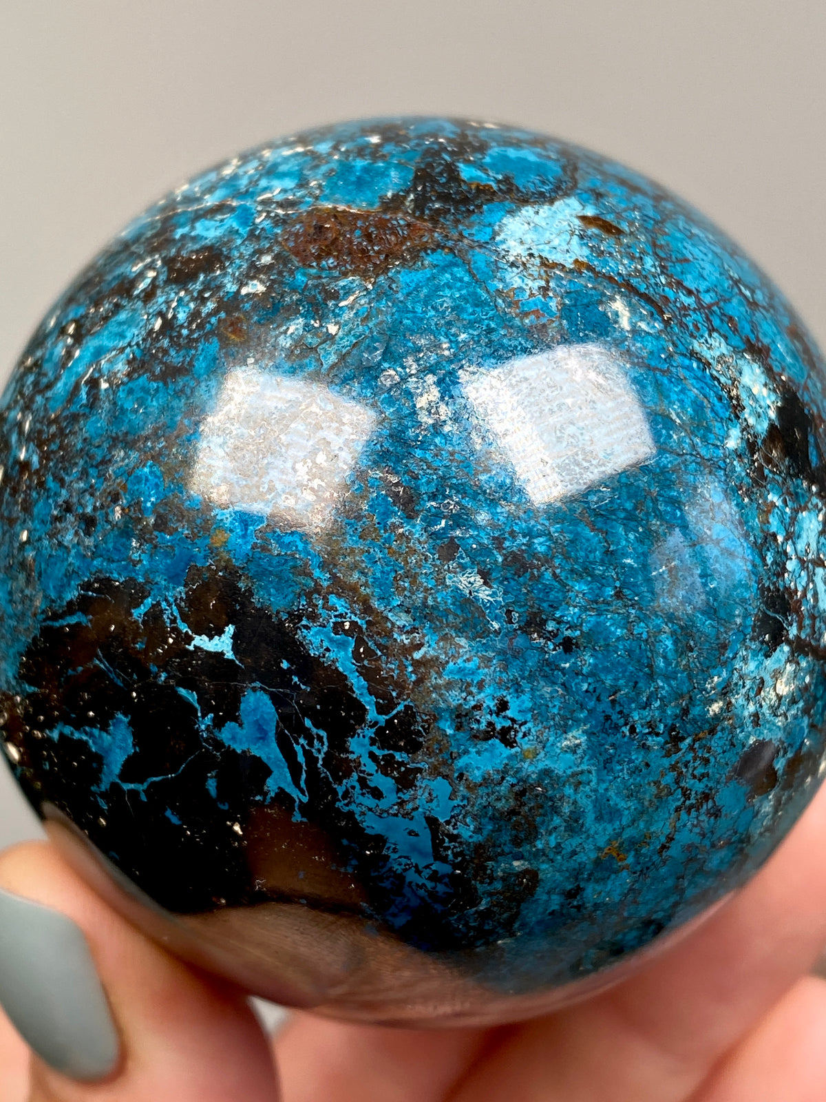 Azurite, Chrysocolla & Hematite Sphere (A)