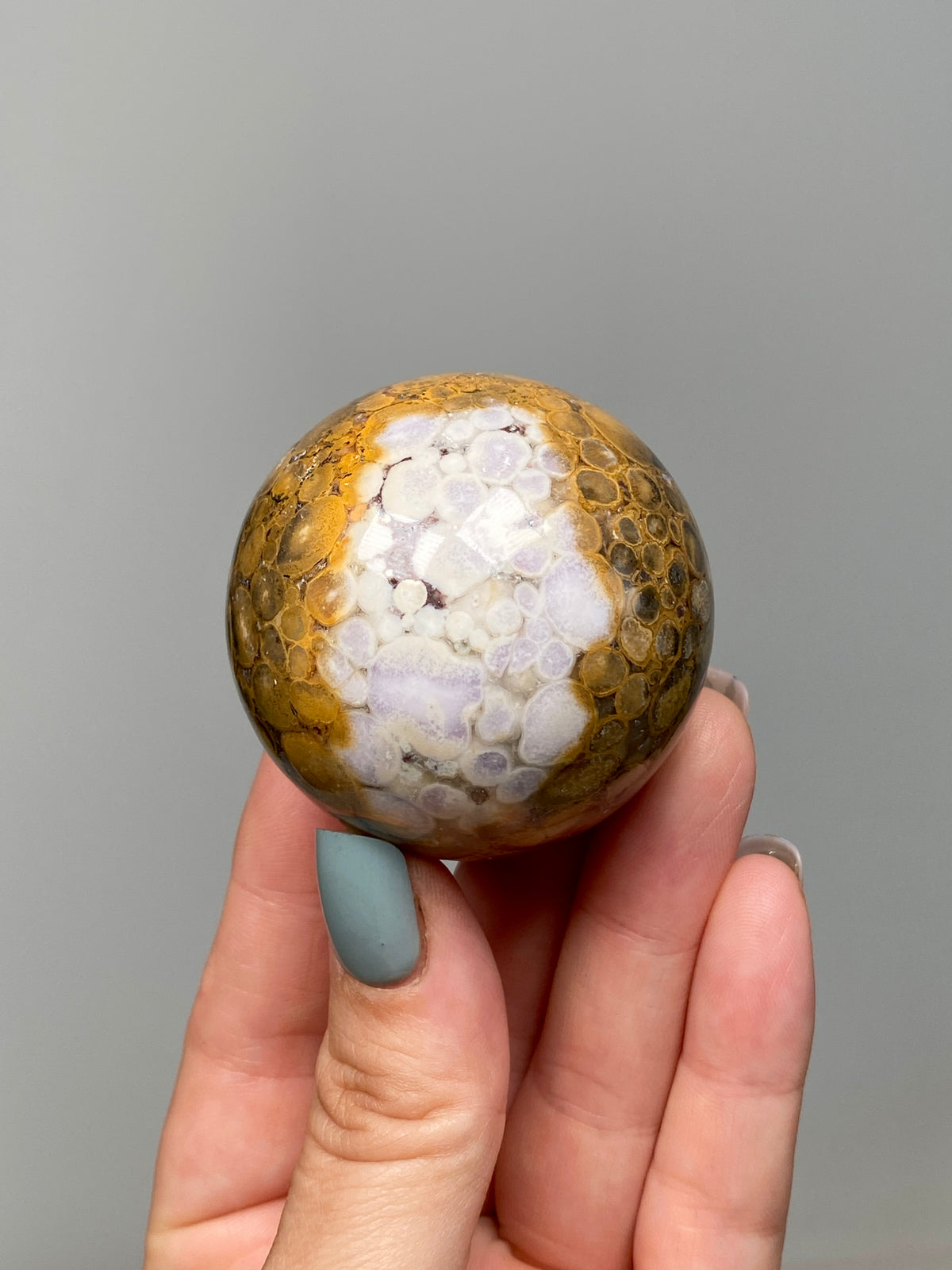 King Cobra Jasper Sphere (B) | Pastel Cream, Yellow & Lilac Cobra Jasper Ball