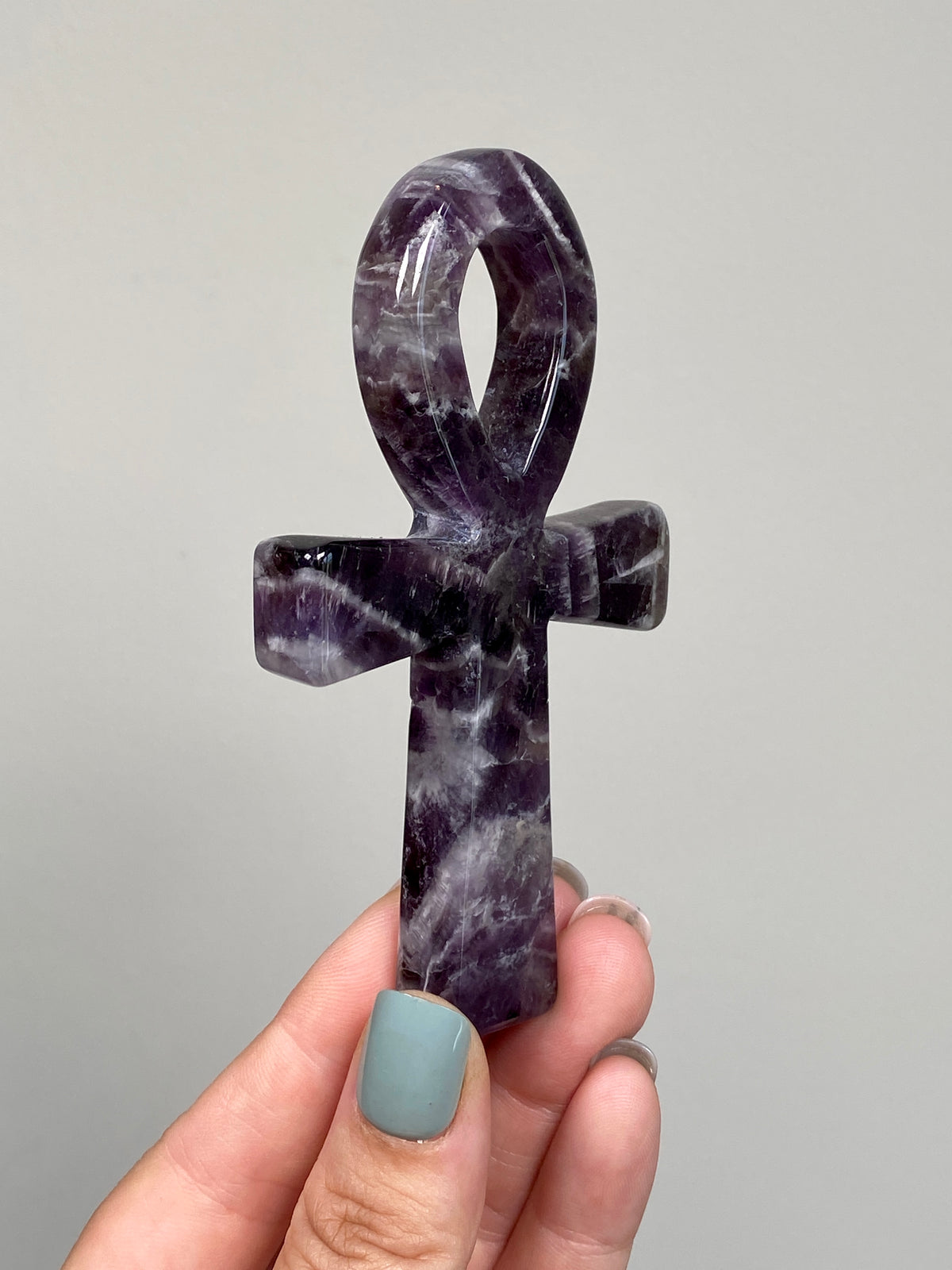 Dream Amethyst Ankh (B) | Chevron Amethyst