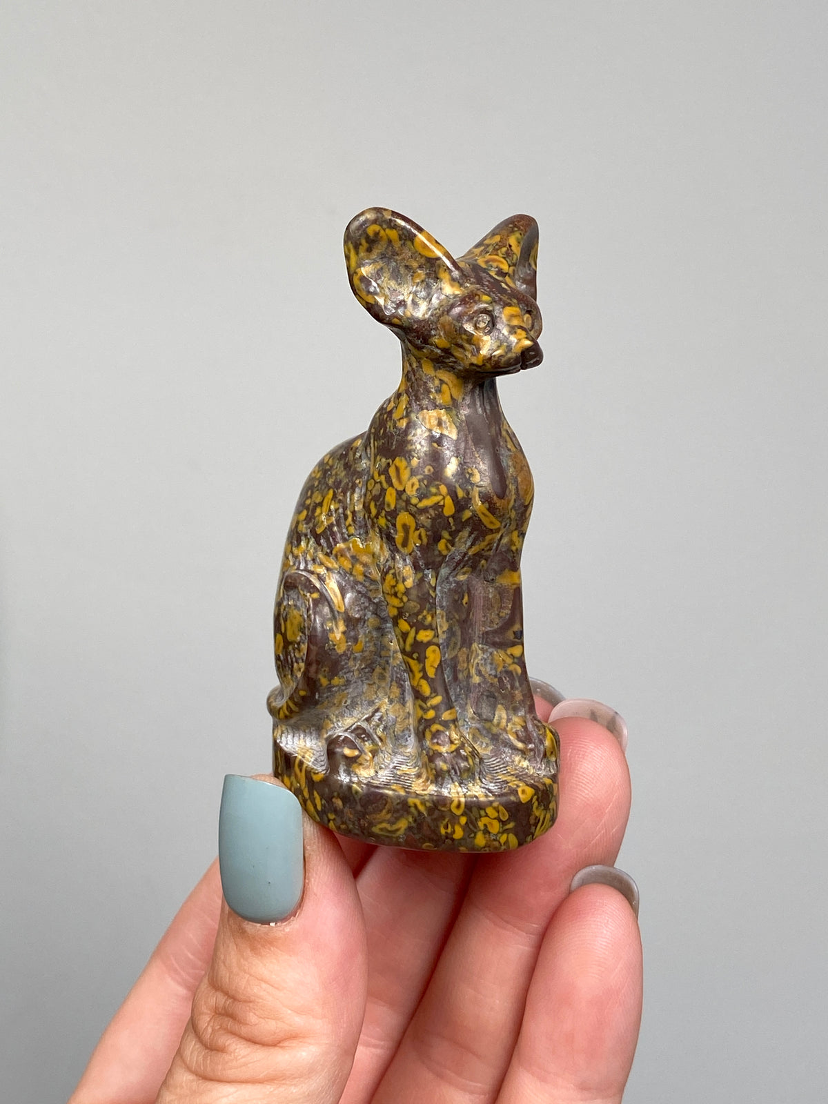 Egyptian Bastet Cat (E) | Ajooba Jasper | Fruit Jasper
