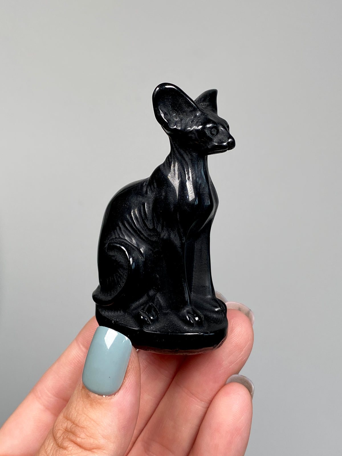 Egyptian Bastet Cat (C) | Black Obsidian