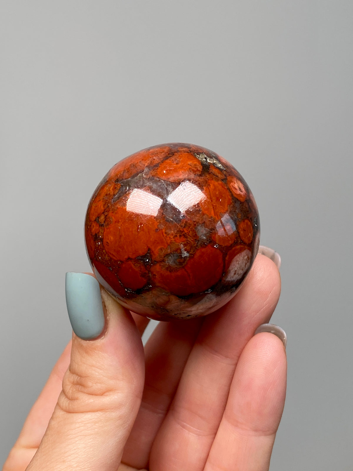 King Cobra Jasper Egg (E) | Red, Pink & Grey Cobra Jasper Crystal Egg with Vugs