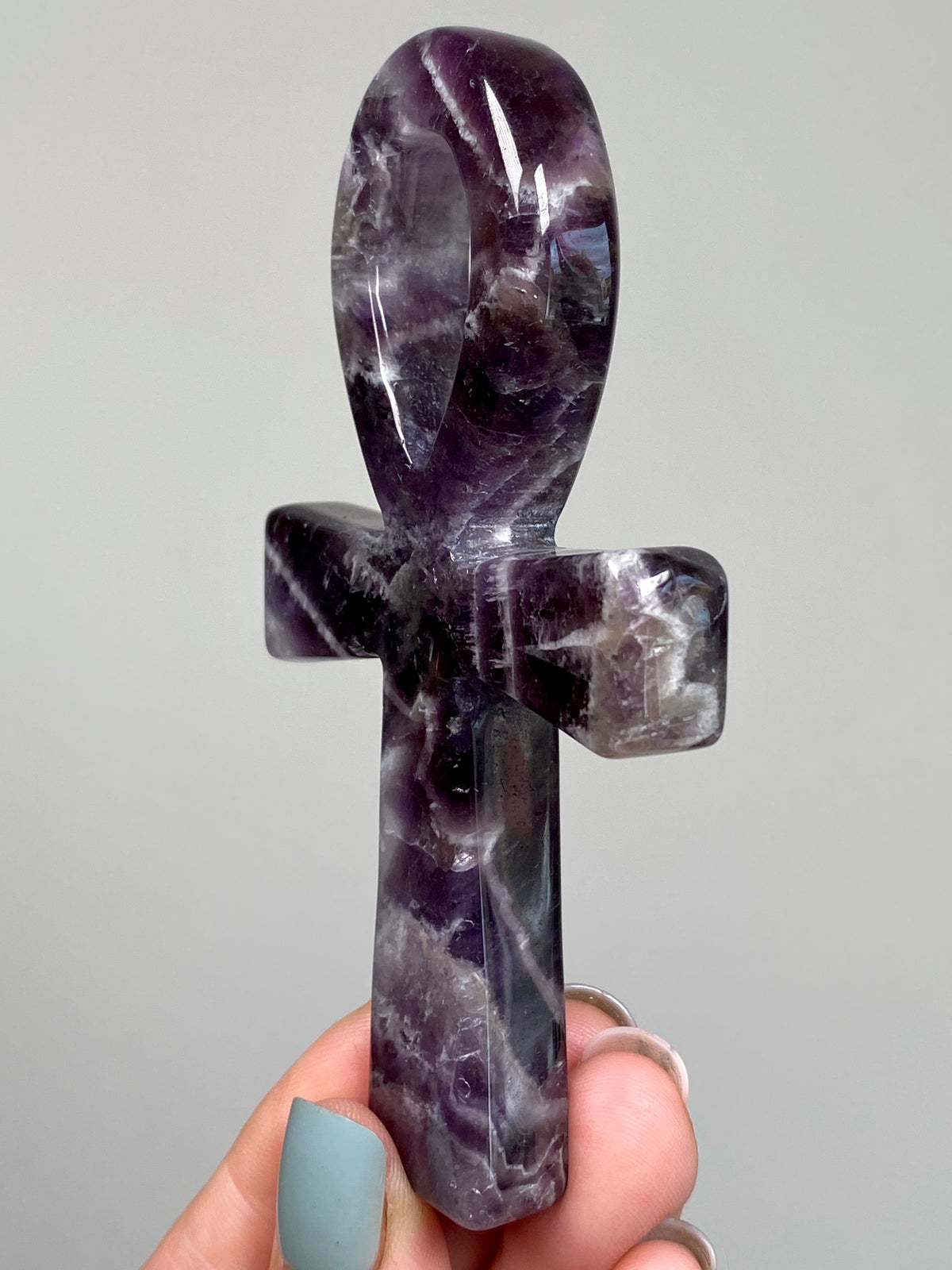 Dream Amethyst Ankh (B) | Chevron Amethyst
