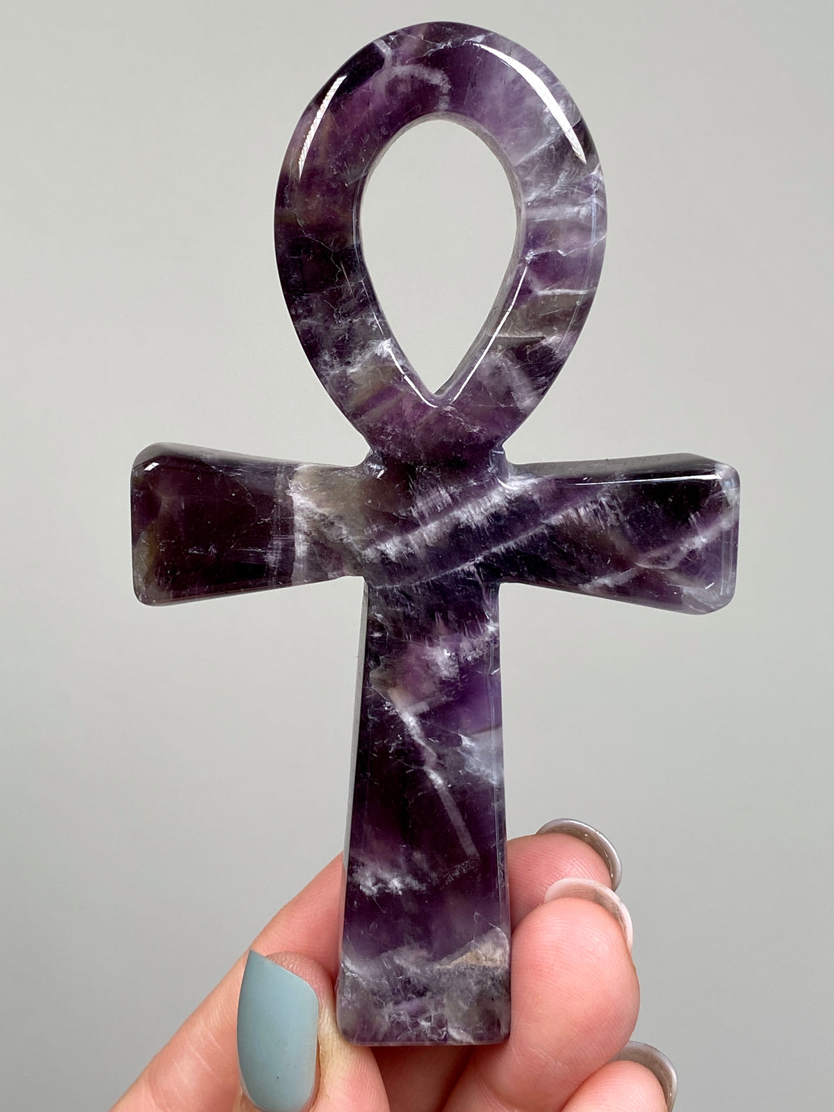 Dream Amethyst Ankh (B) | Chevron Amethyst