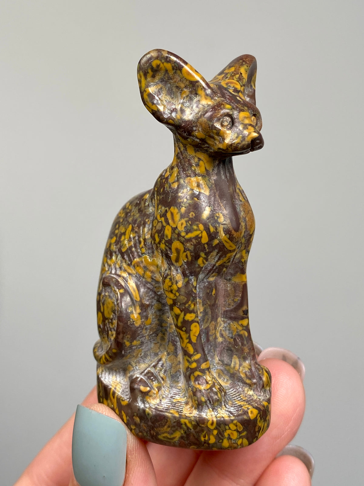 Egyptian Bastet Cat (E) | Ajooba Jasper | Fruit Jasper