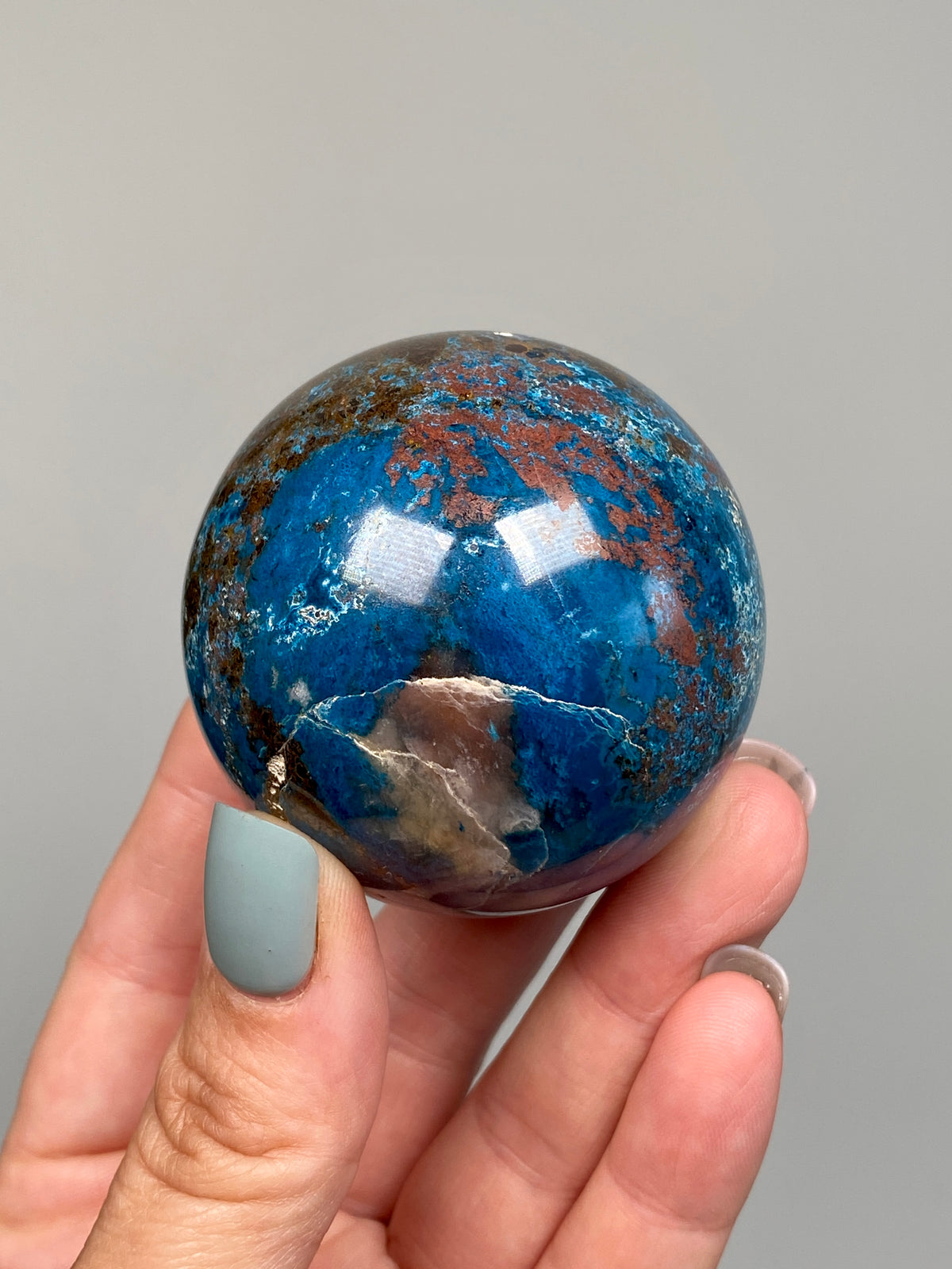 Azurite, Chrysocolla & Hematite Sphere (C)