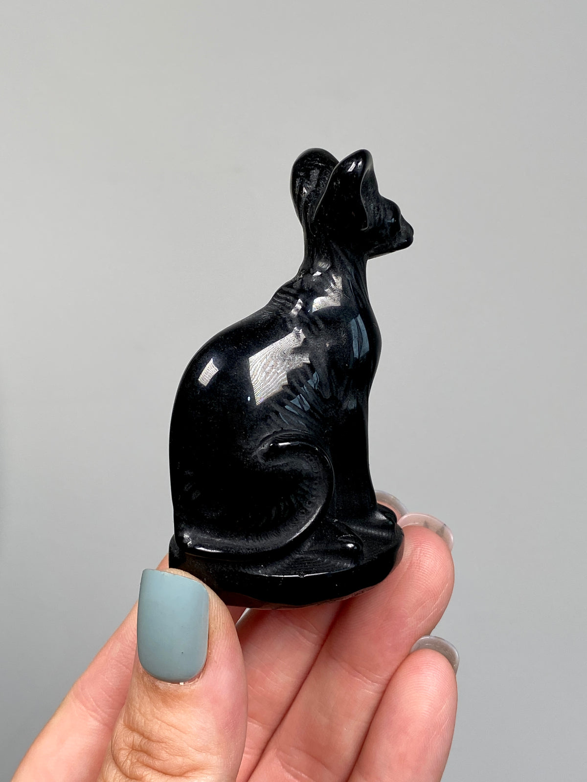 Egyptian Bastet Cat (C) | Black Obsidian