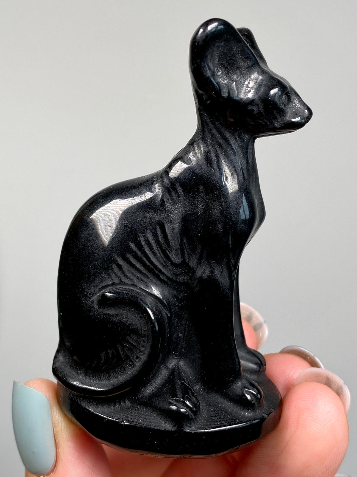 Egyptian Bastet Cat (C) | Black Obsidian