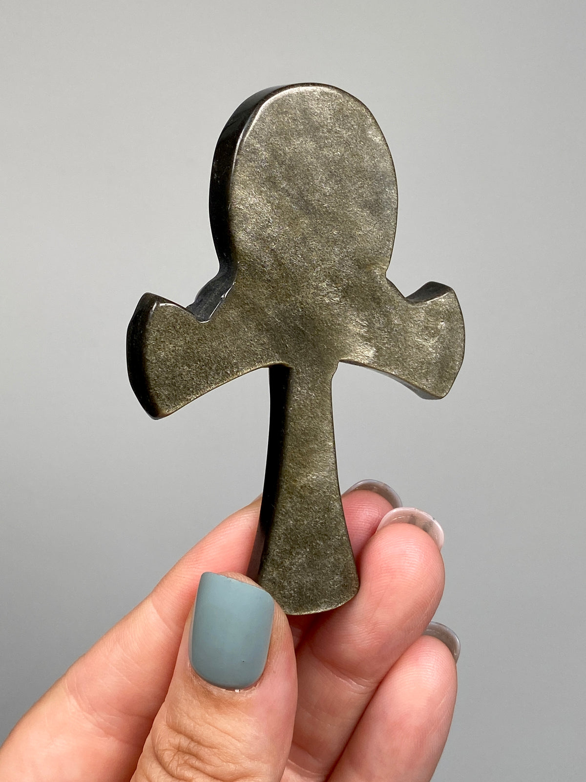 Gold Sheen Obsidian Ankh