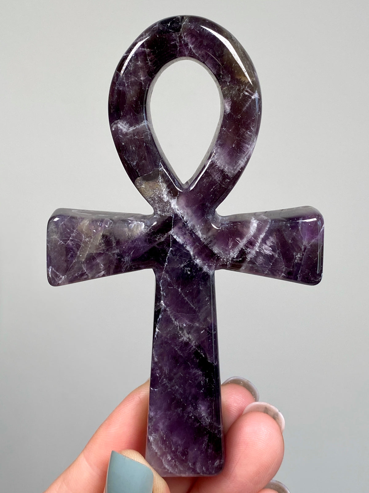 Dream Amethyst Ankh (A) | Chevron Amethyst
