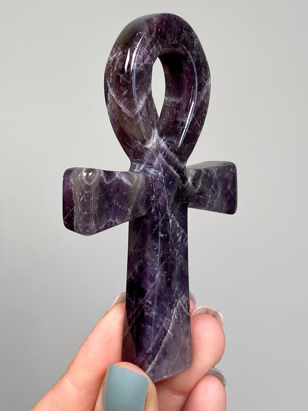 Dream Amethyst Ankh (A) | Chevron Amethyst