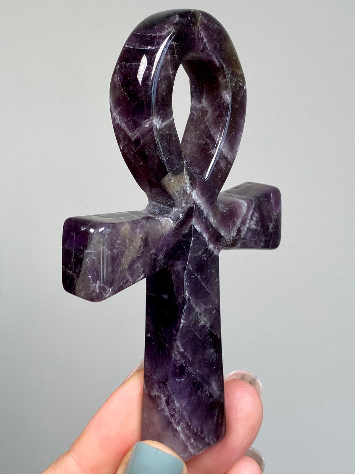 Dream Amethyst Ankh (A) | Chevron Amethyst