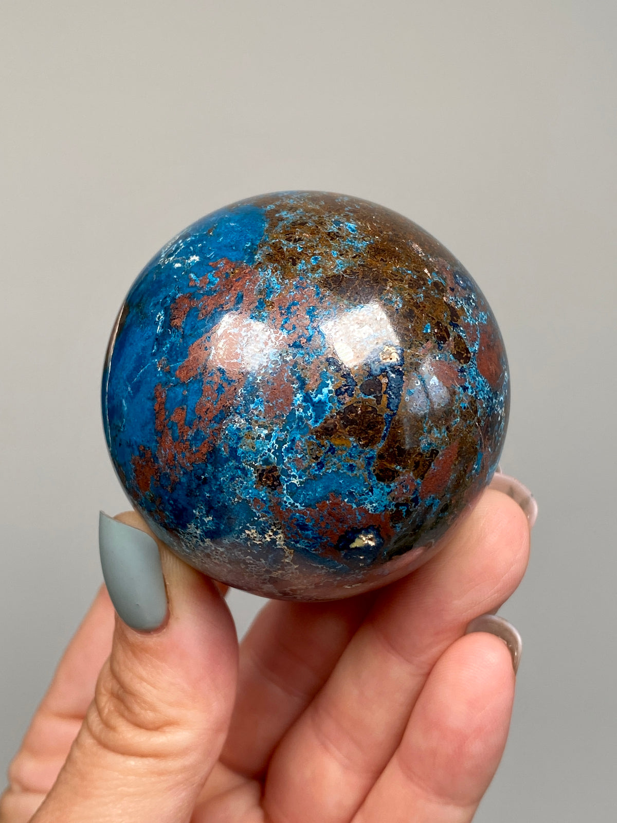 Azurite, Chrysocolla & Hematite Sphere (C)